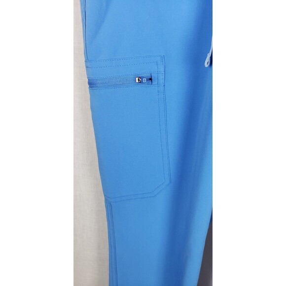 Figs Technical Collection Pants Womens Small Blue Drawstring Cargo Medical Scrub - Picture 5 of 11